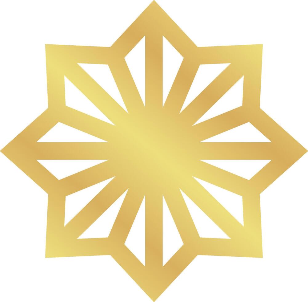 Full Cross Gold Gradient Minimalist Islamic Geometric Pattern Star Frame for Ramadan and Eid Events vector