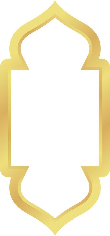 Dome with Rounded Rectangle Gold Gradient Oriental Style Islamic Frame Arches with Modern Boho Mosque Dome for Window vector