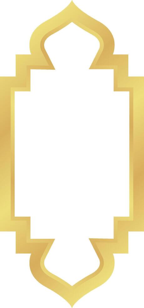 Dome with Double Rectangle Gold Gradient Oriental Style Islamic Frame Arches with Modern Boho Mosque Dome for Window vector