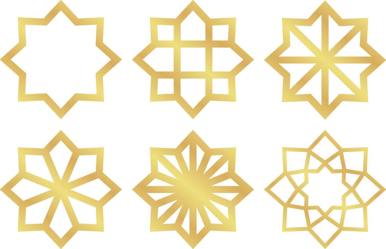 Gold Gradient Minimalist Islamic Geometric Pattern Star Frame for Ramadan and Eid Events vector