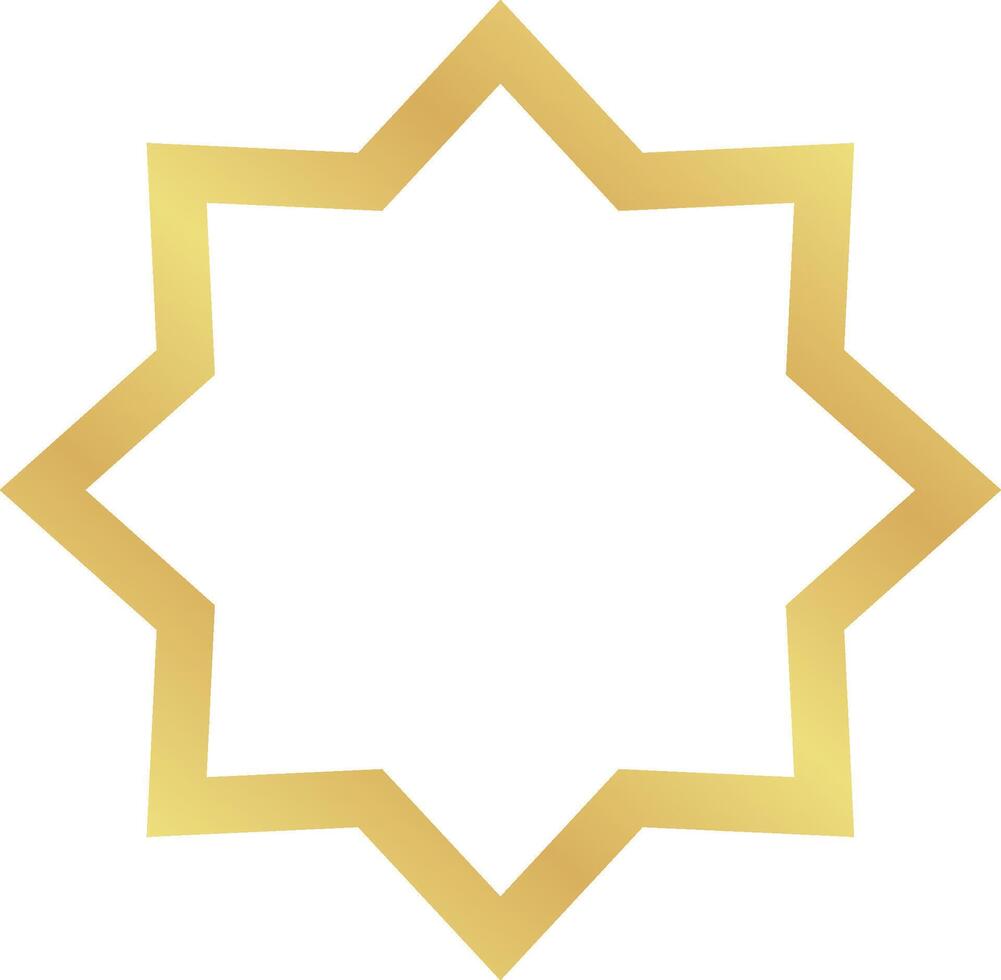 Basic Gold Gradient Minimalist Islamic Geometric Pattern Star Frame for Ramadan and Eid Events vector