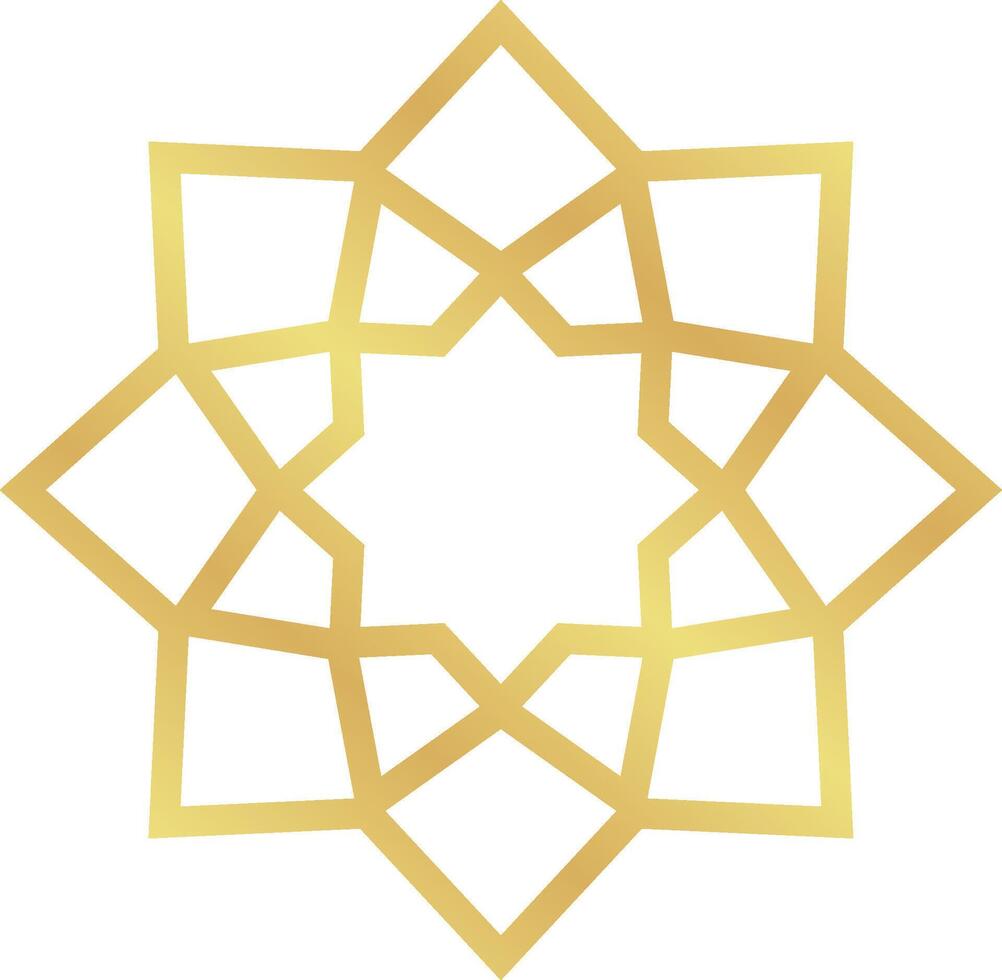 Abstract Gold Gradient Minimalist Islamic Geometric Pattern Star Frame for Ramadan and Eid Events vector