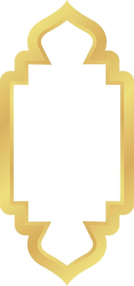 Dome with Double Rounded Rectangle Gold Gradient Oriental Style Islamic Frame Arches with Modern Boho Mosque Dome for Window vector