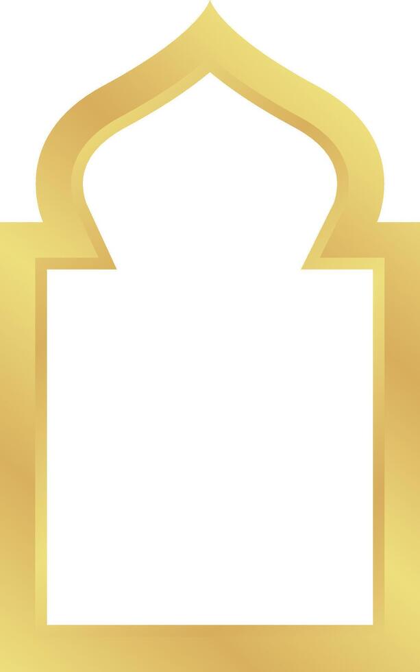 Dome with Rectangle Gold Gradient Oriental Style Islamic Frame Arches with Modern Boho Mosque Dome for Door vector