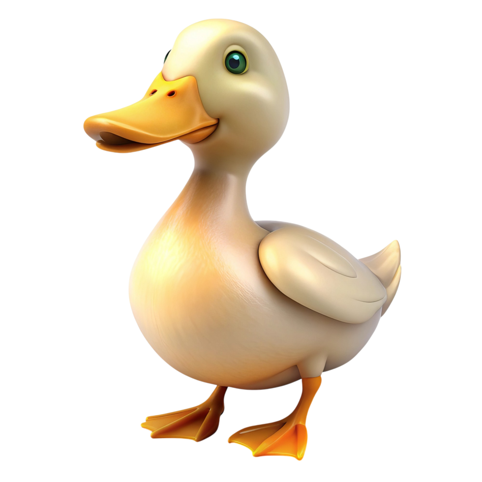 Adorable Cartoon Duck with a Happy Expression png