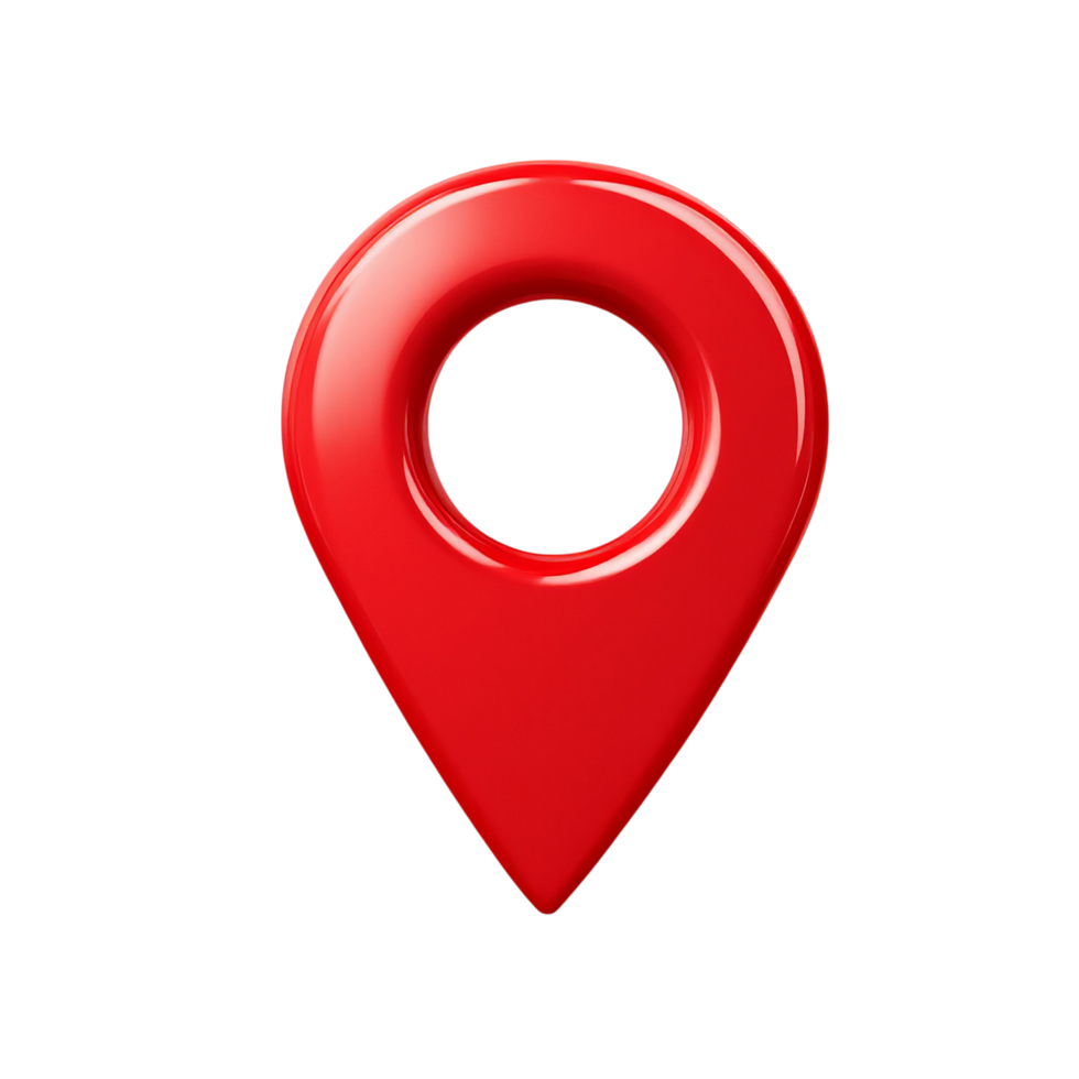 3D Red Location Pin Icon Isolated on Transparent Background png