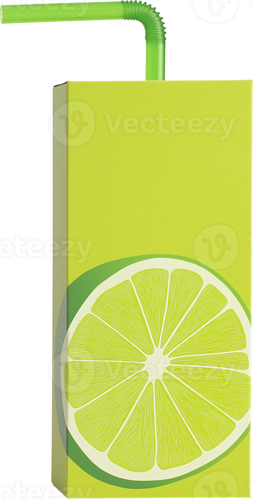 lime juice box with straw png
