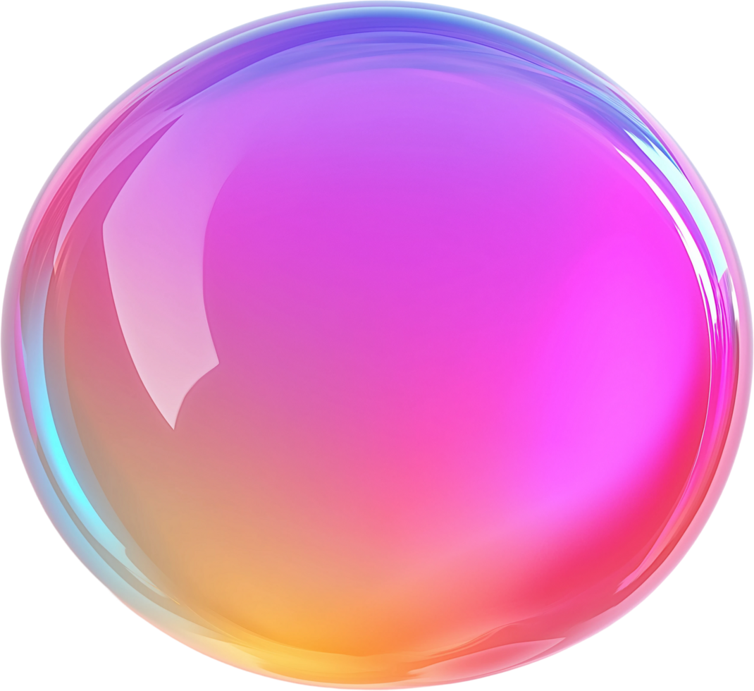 A bubble with a rainbow colored background png