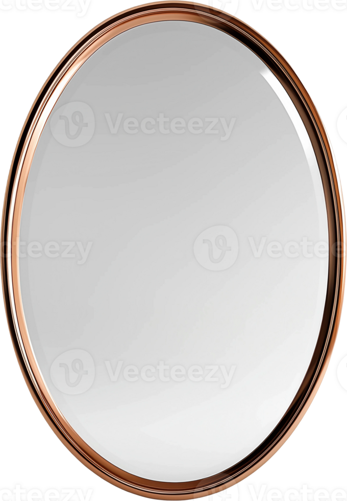 A round mirror with a copper frame png