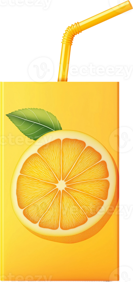 vibrant orange juice box design png