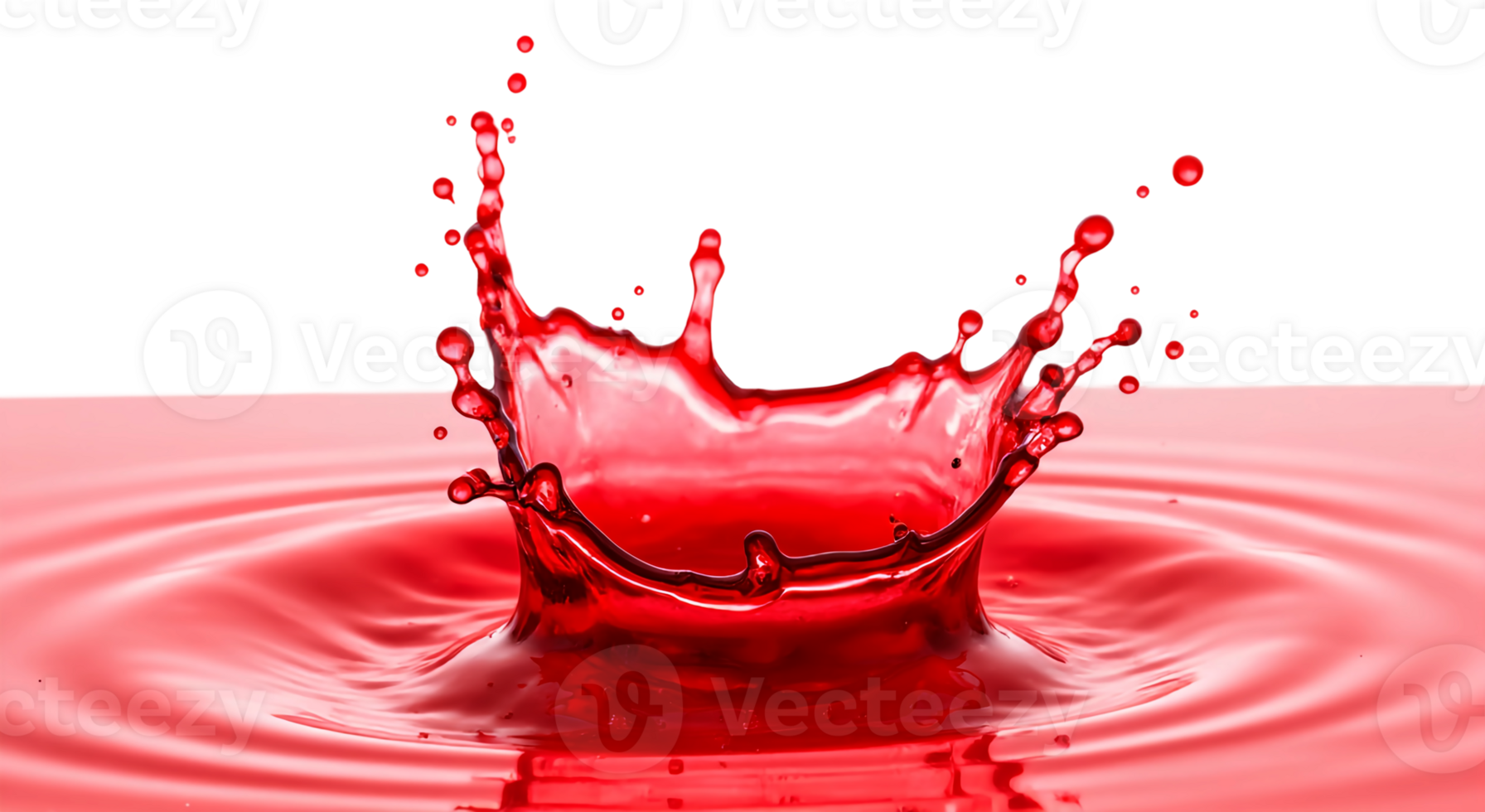 Red paint water drop splash isolated on background png