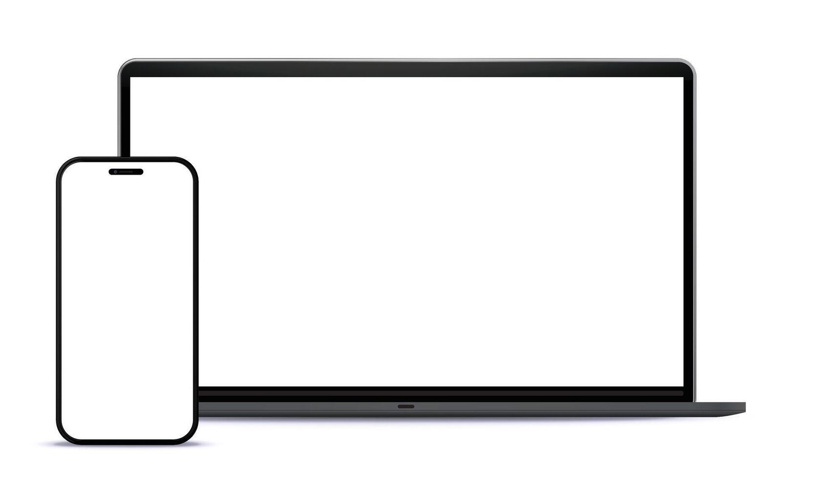 Laptop and smartphone on a white background vector