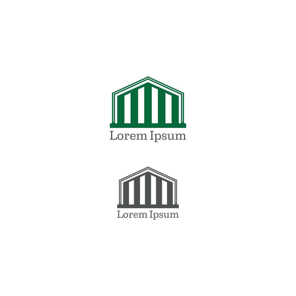 Minimalist Institutional Logo with Bold Pillar Architecture Symbol vector