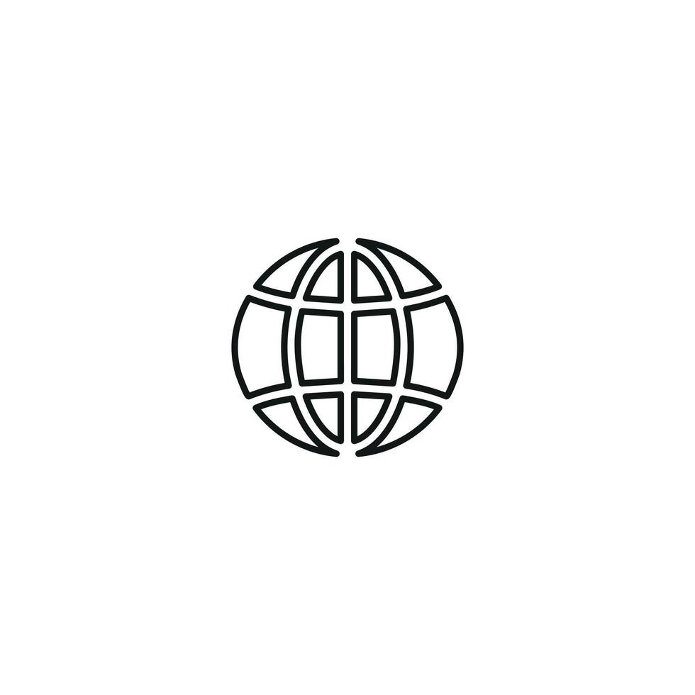 Minimalist Globe Icon Outline Representing Global Connectivity and Internet Access vector
