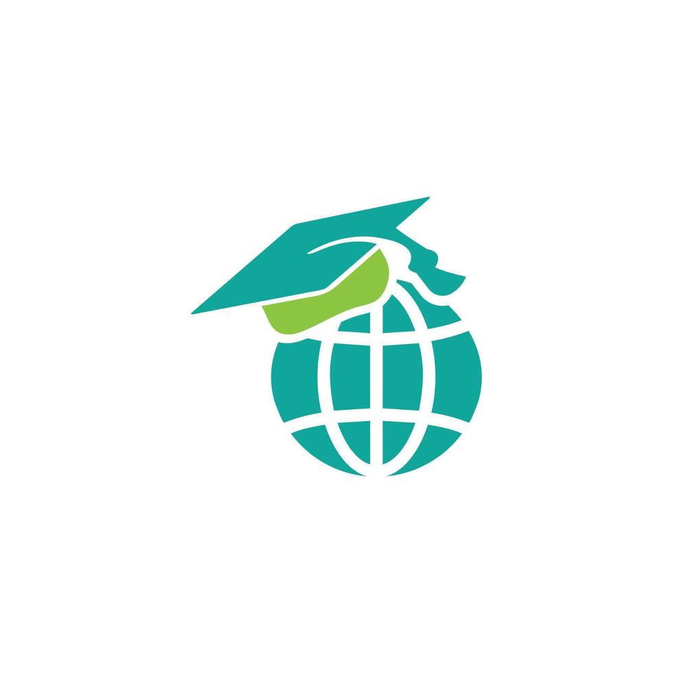 Global Education Logo for Learning, Knowledge, and Online Institutions vector