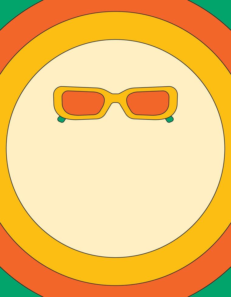 Design template eyeglass unique design retro vector