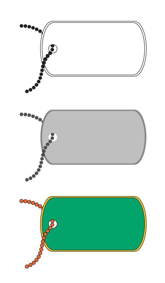 Illustration dog tag template with blank background vector