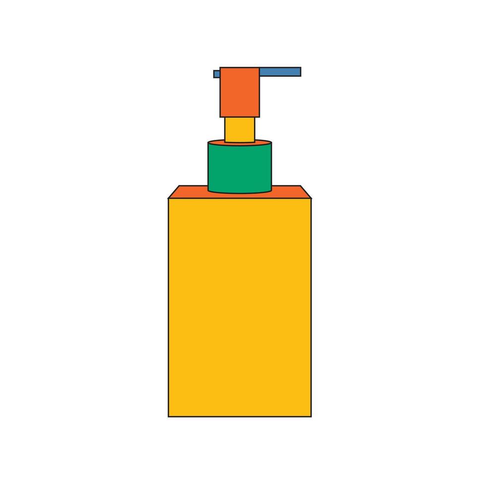 Illustration bottle hand sanitizer retro design abstract vector