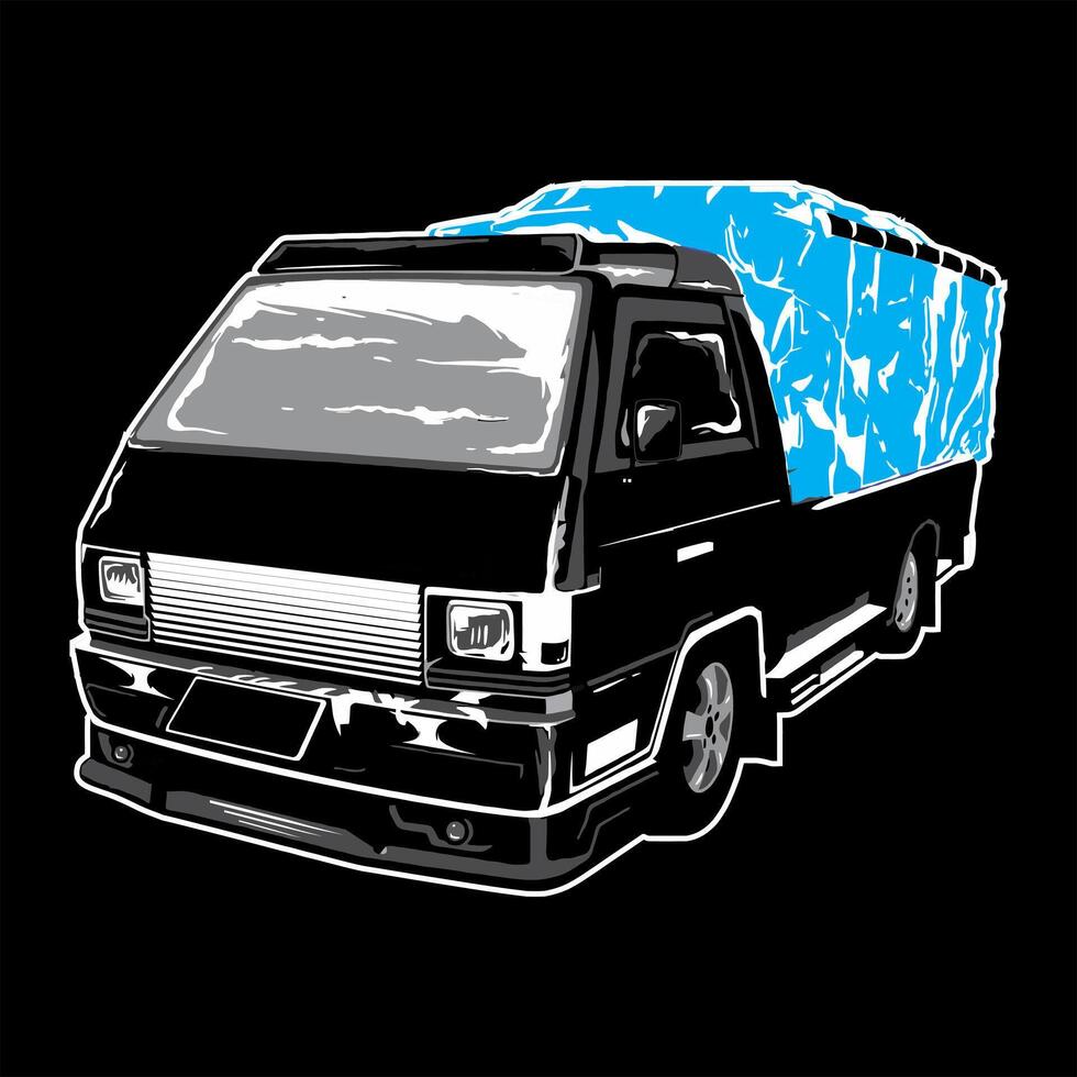 l300 pick up car cargo vector