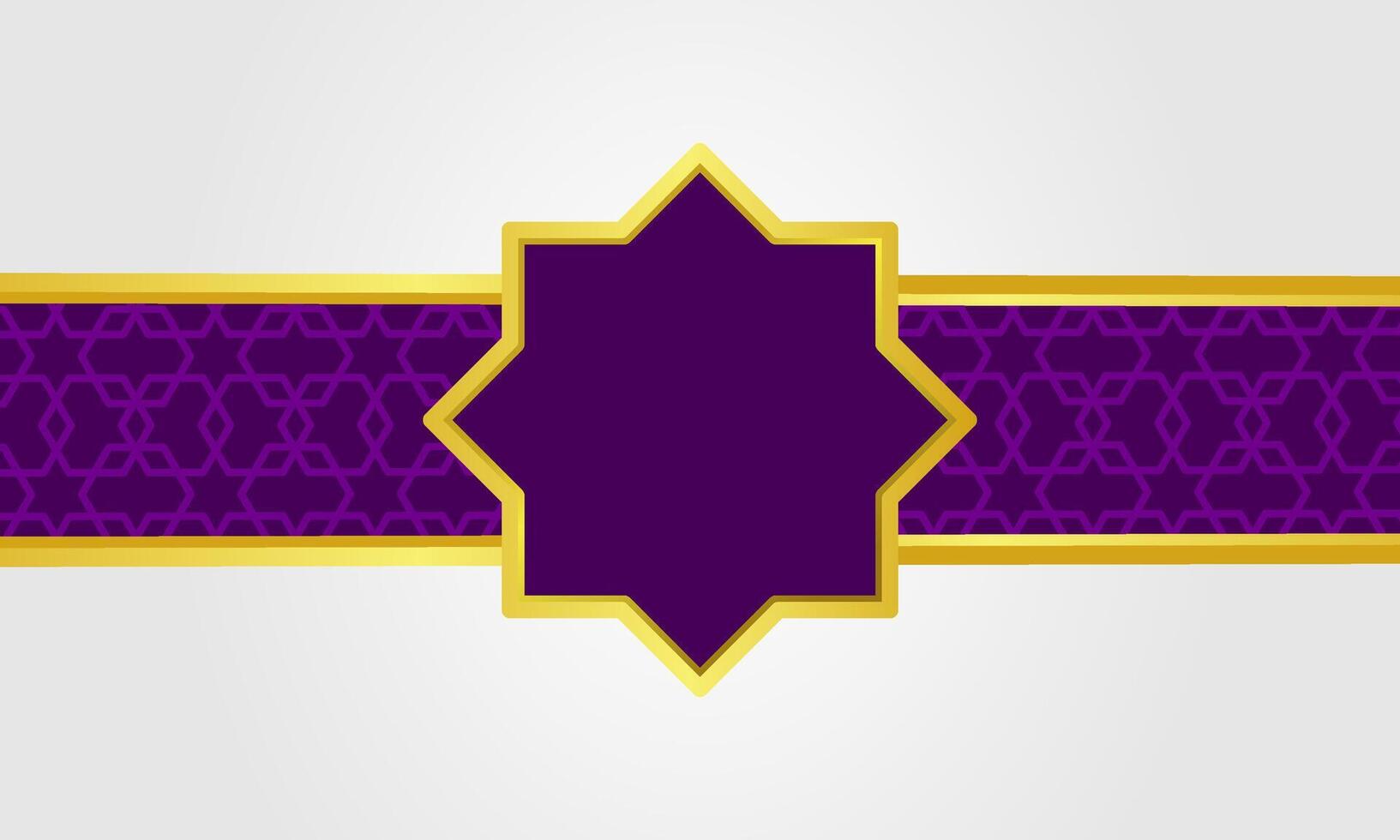 Luxurious Islamic background with a rich purple and gold design, perfect for Ramadan and Eid Fitr celebrations. Elegant geometric patterns enhance the festive vibe. vector