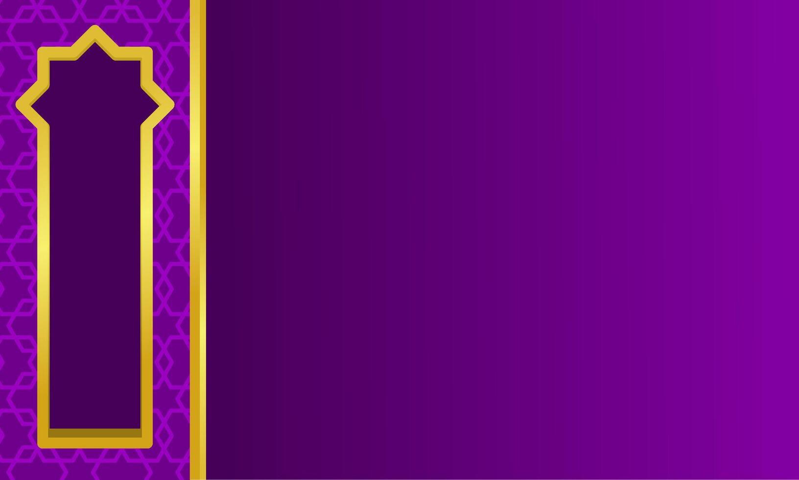 Luxurious Islamic background with bold purple and gold accents, perfect for Ramadan and Eid Fitr celebrations. The elegant geometric pattern adds a sophisticated, festive touch. vector