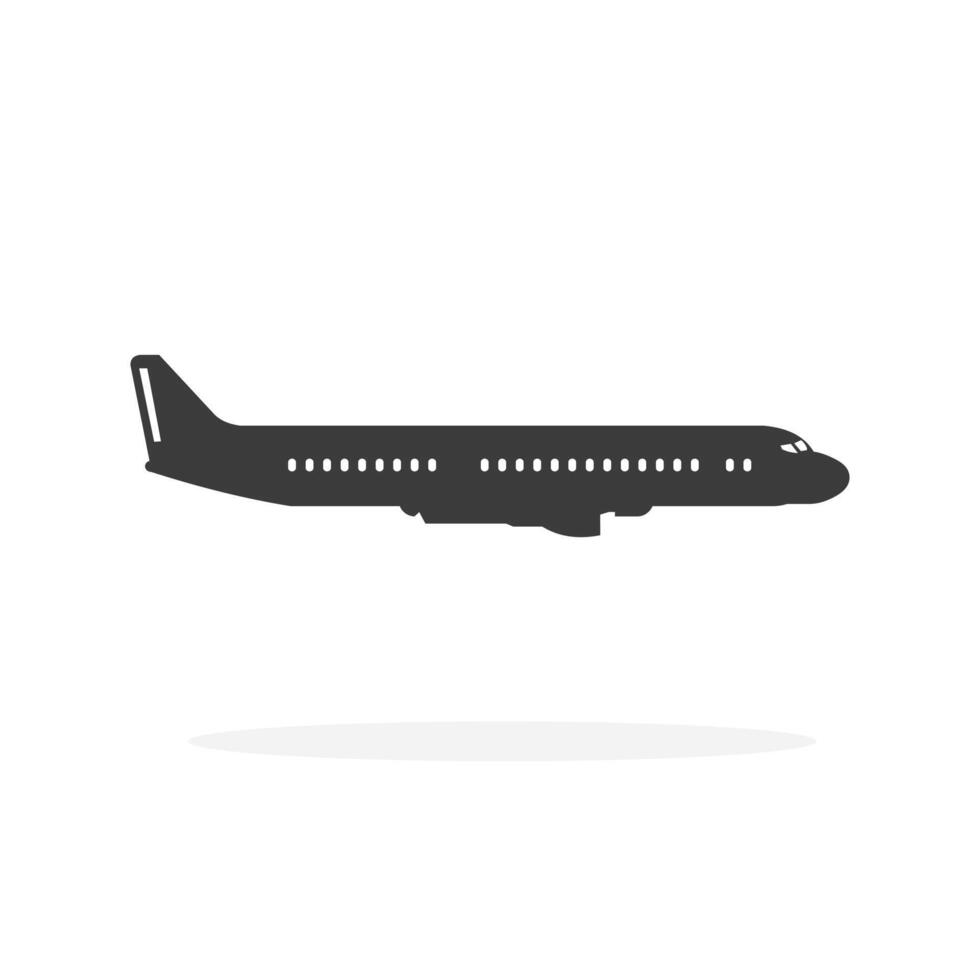Vacation Holiday Air Travel Passenger Flight Airplane - Icon Silhouette Illustration vector