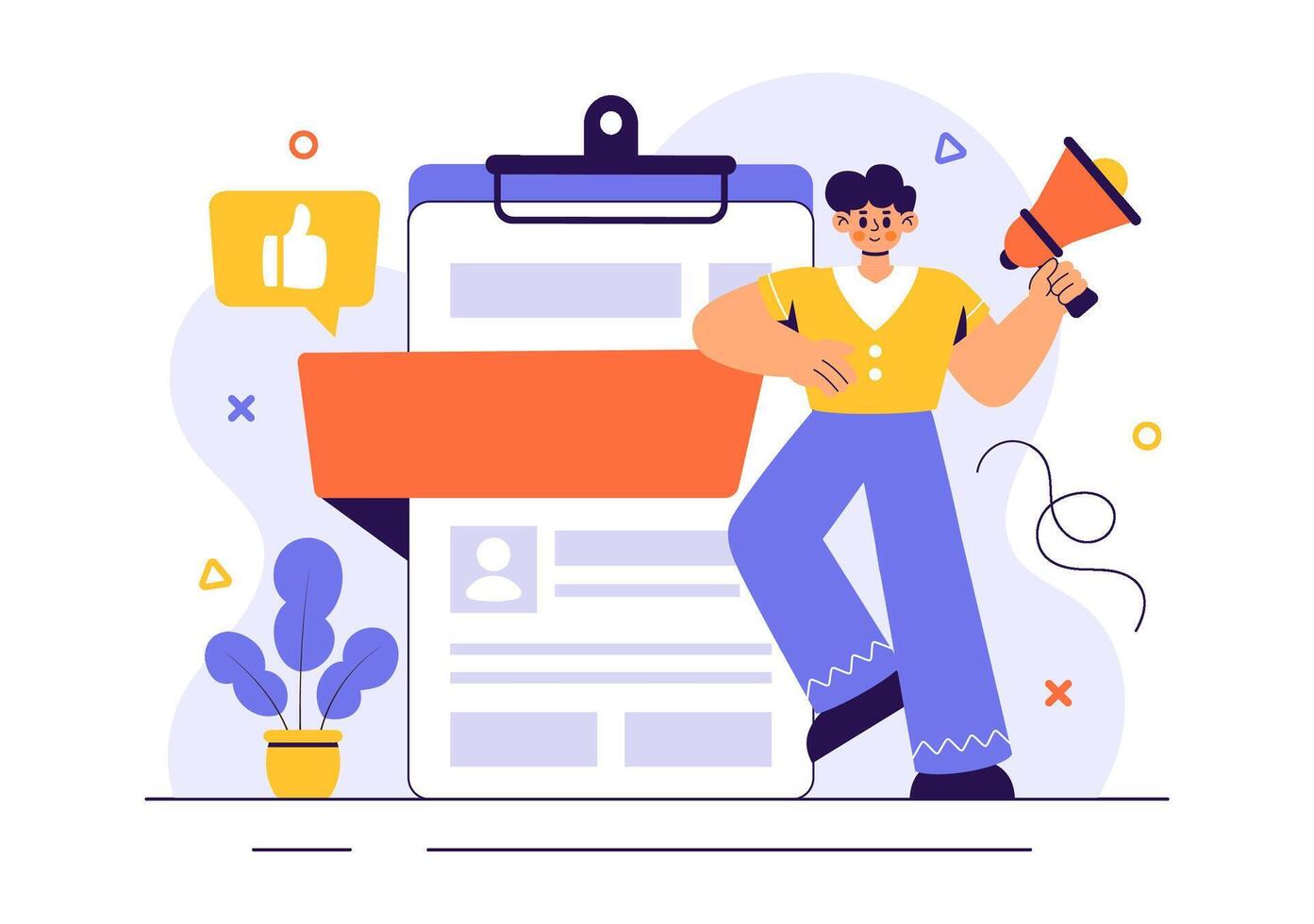 Recruitment and Hiring Process Illustration in a Flat Cartoon Background vector