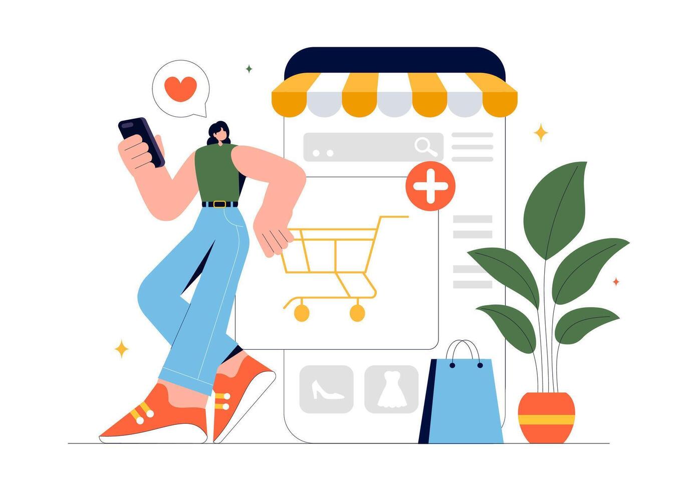 E-commerce Platform with Shopping Cart and Payment Gateway vector