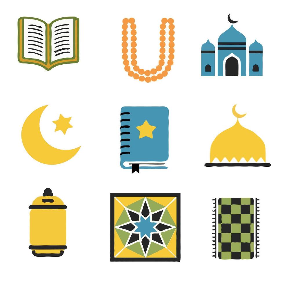 Best Islamic Symbols for Religious Design vector
