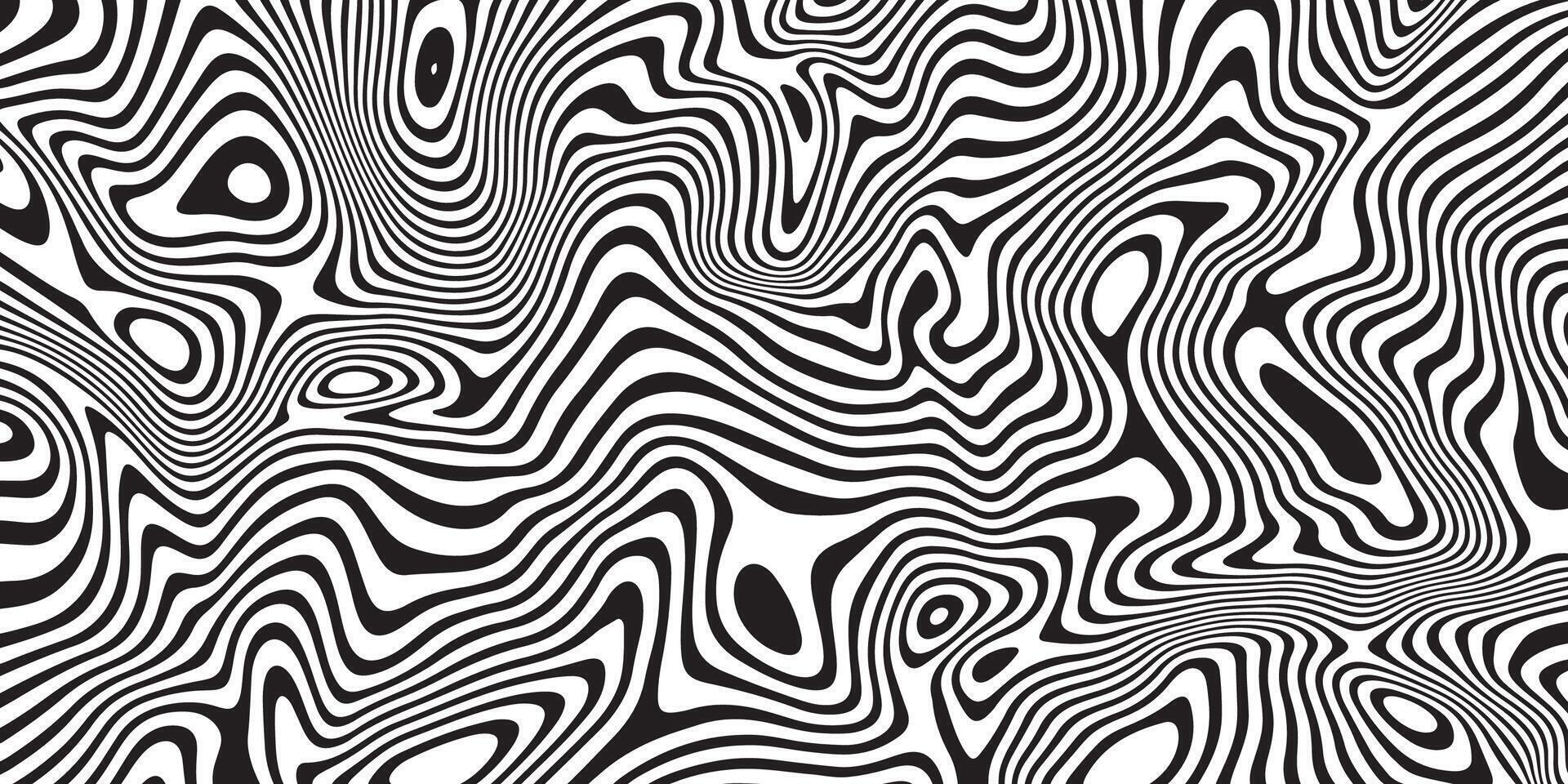 Black and white abstract liquify lines background. vector