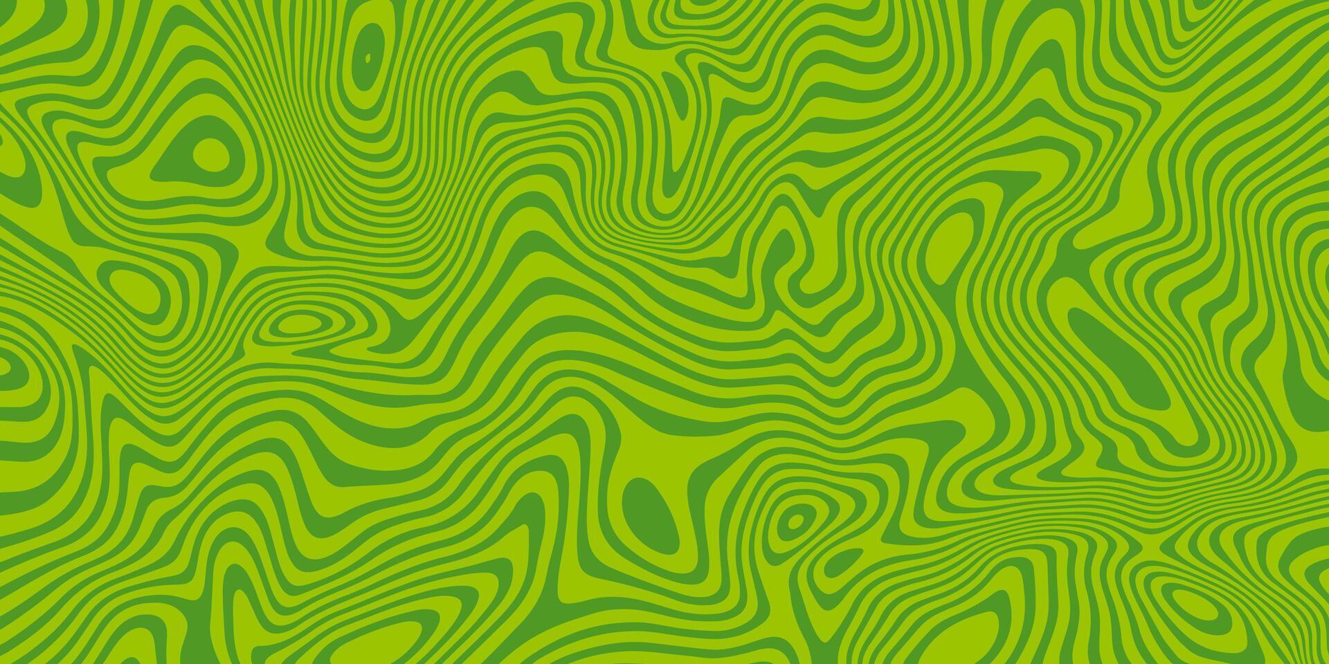 Background with Green Striped Waves. vector