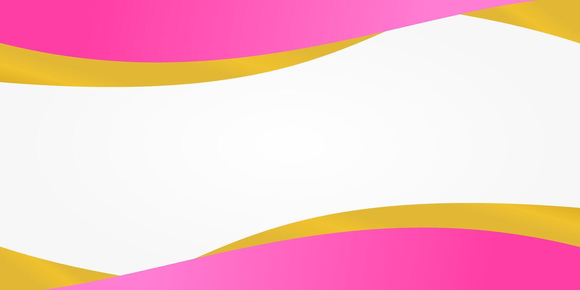 Pink gradient color background with gold lines. Free copyspace area template design. vector