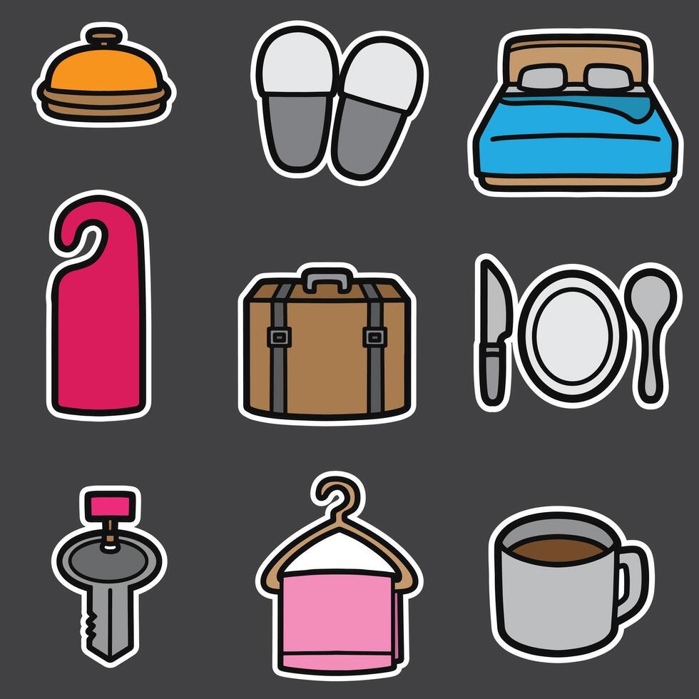 set of hotel good for sticker, badge, element design, icon, etc vector
