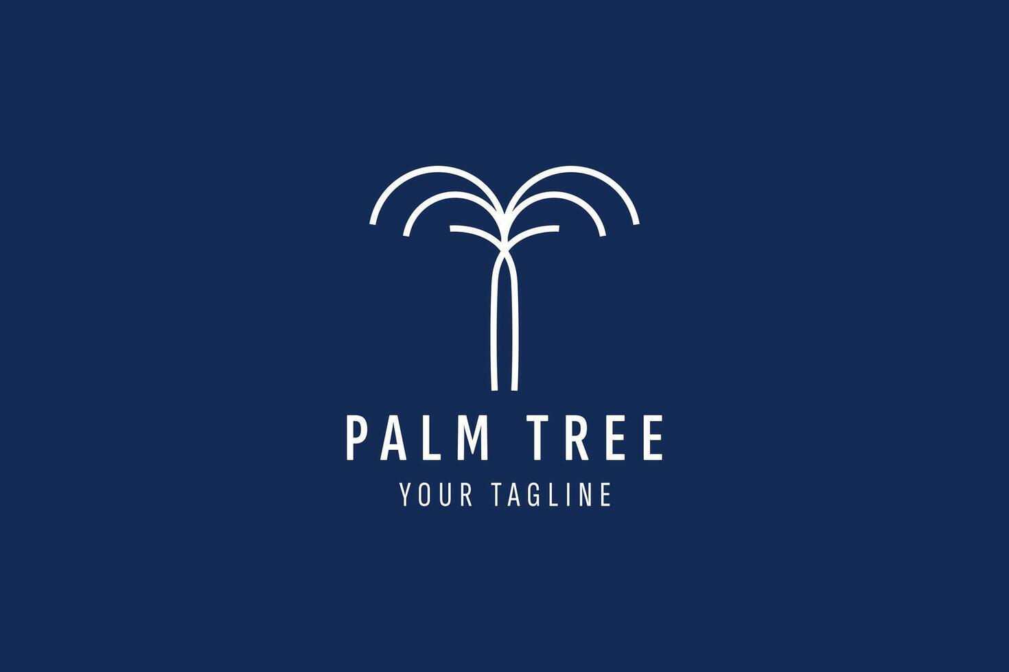 palm tree island logo design symbol template vector