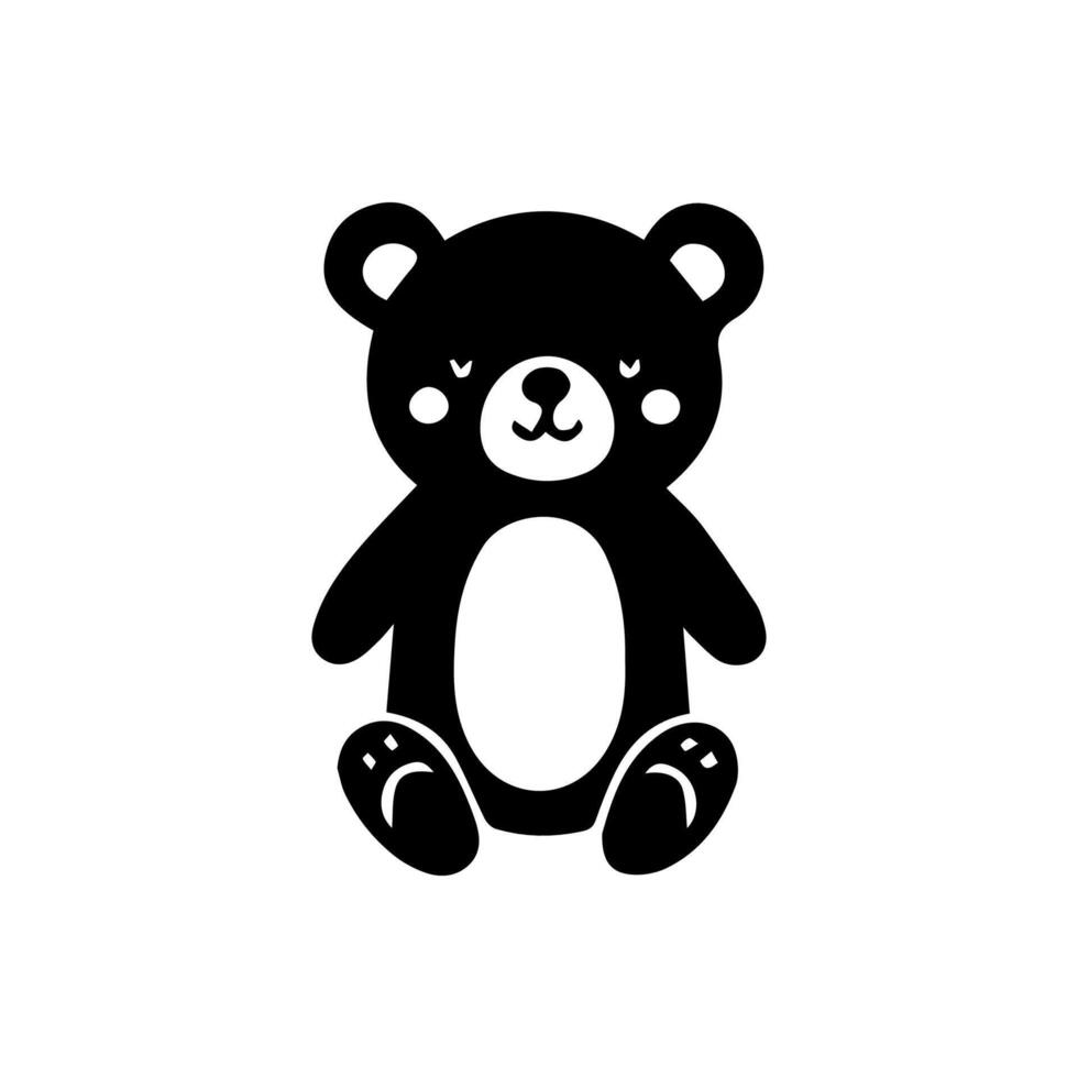 A black and white bear icon on a white background vector