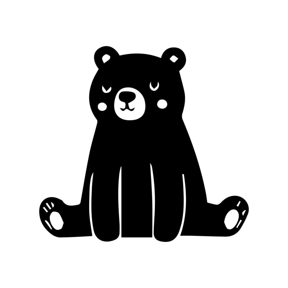 A black bear sitting on the floor with its eyes closed vector