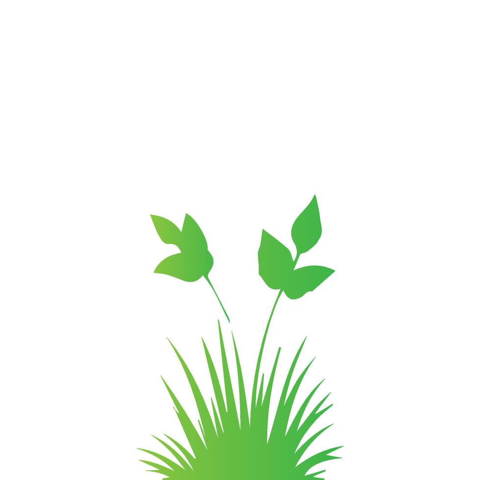 Green grass. Nature illustration, land ecosystem grass. vector