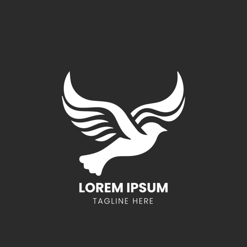 A white dove logo design vector