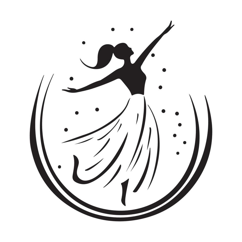 Simple Polka Dance logo design Image isolated on white background. vector
