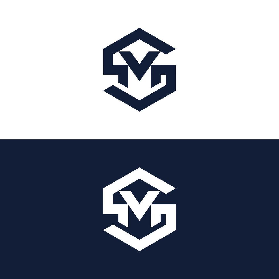 Hexagon SM or MS logo. vector