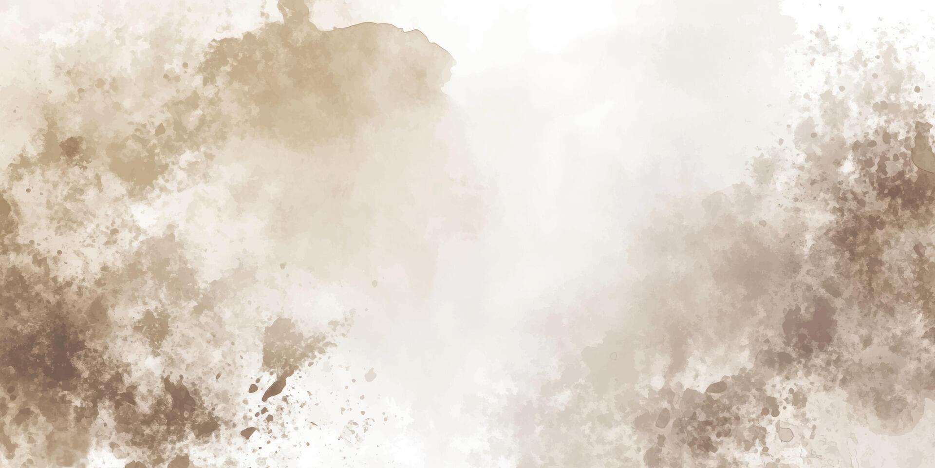 Pastel brown colored watercolor background template, hand drawn elements, brush stroked painting effect vector