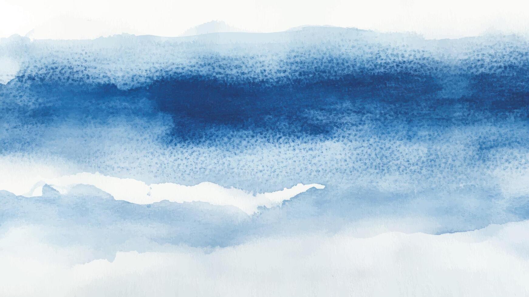 Pastel blue colored watercolor background template, hand drawn elements, brush stroked painting effect vector