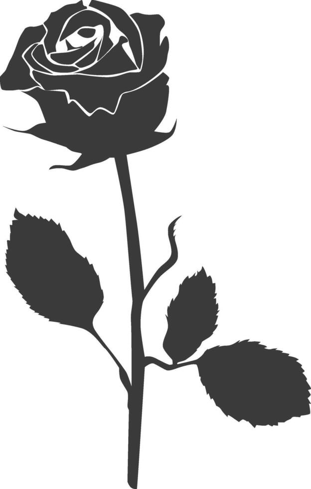 Silhouette of rose flower vector