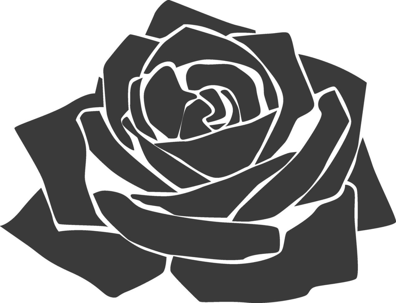 Rose silhouette illustration vector