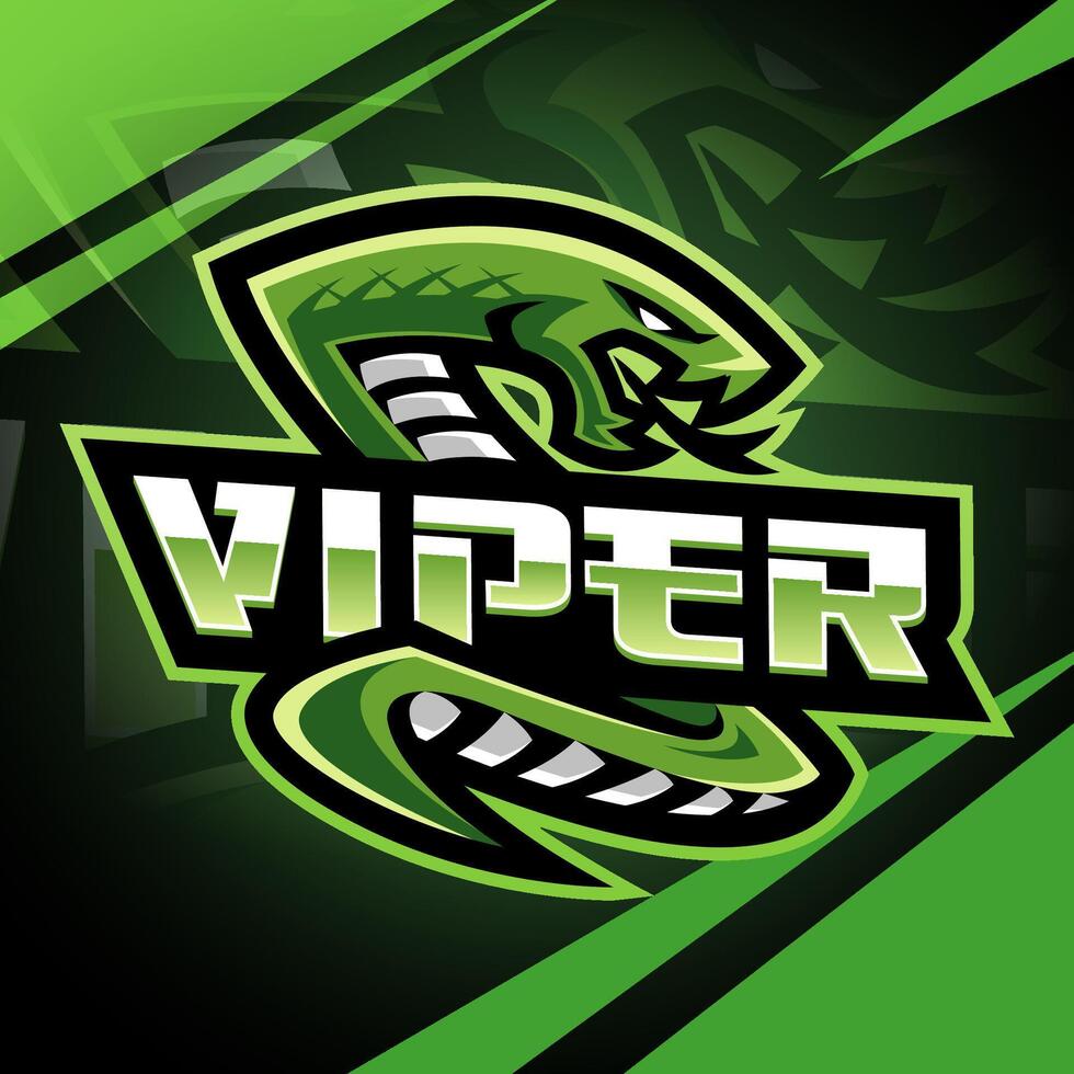 Green viper esport mascot logo design vector