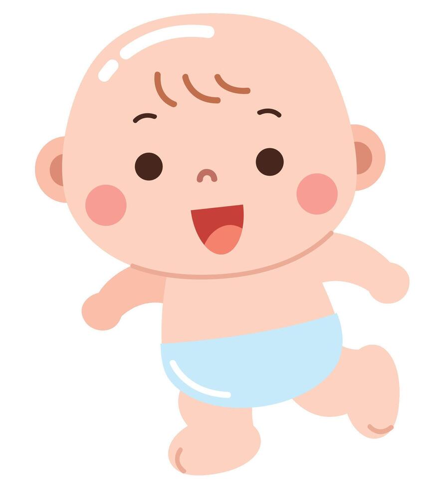 Cheerful Walking Baby Illustration vector