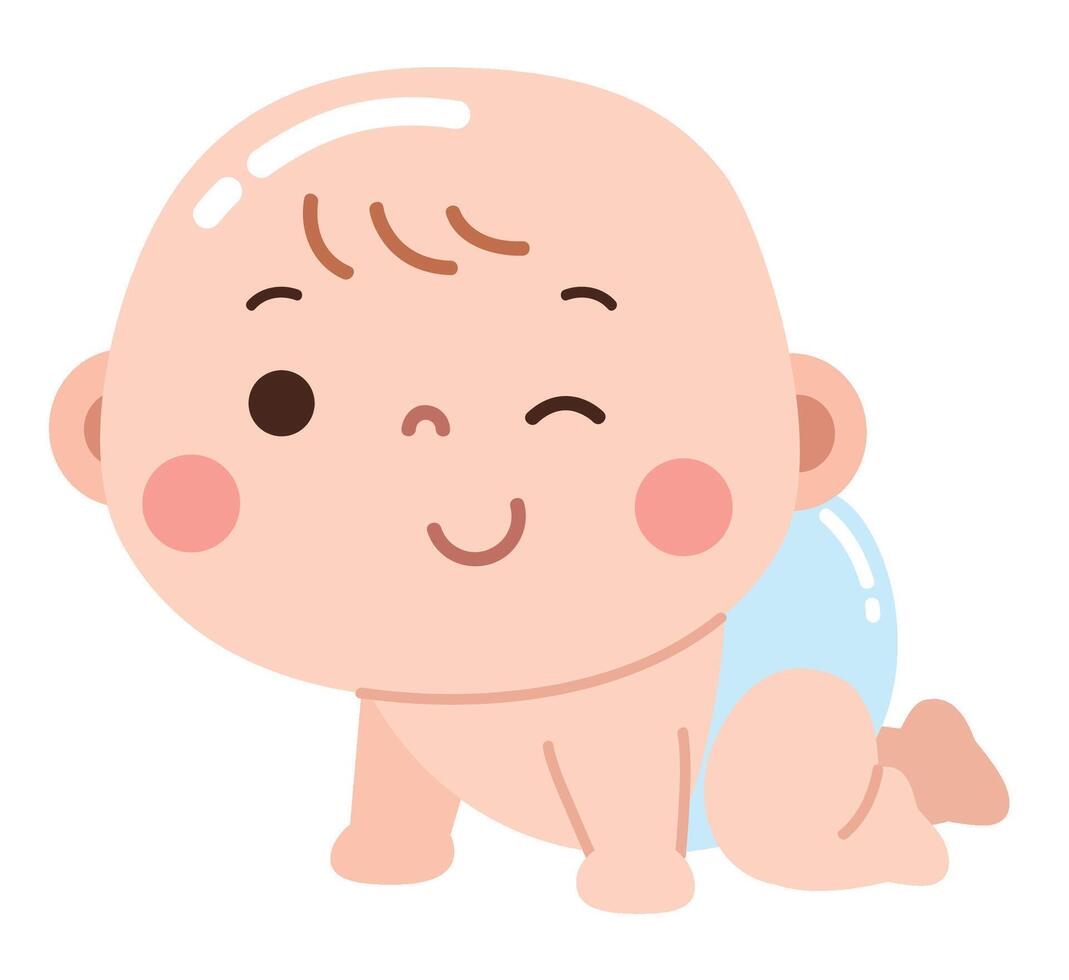 Cute Crawling Baby Illustration vector