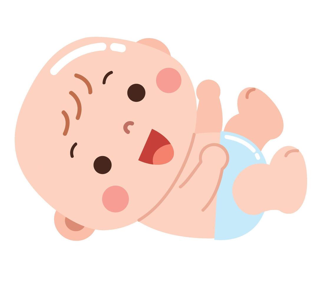 Happy Playful Baby Illustration vector