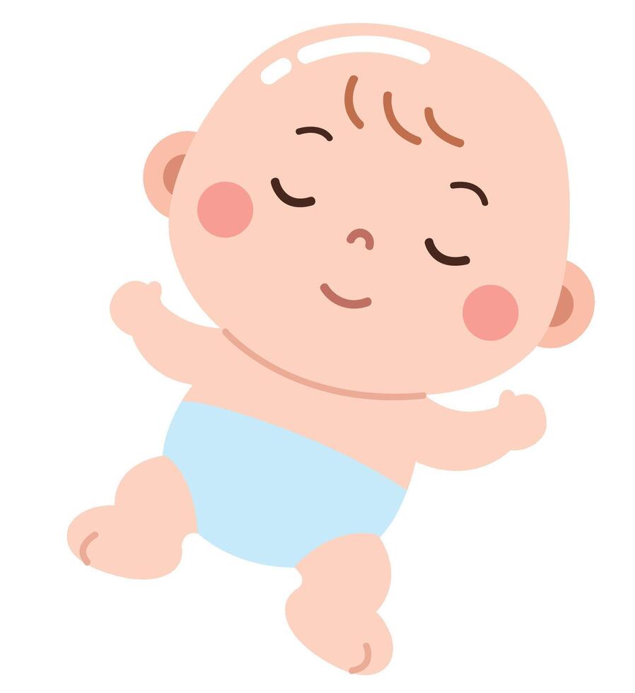 Relaxed Sleeping Baby Illustration vector
