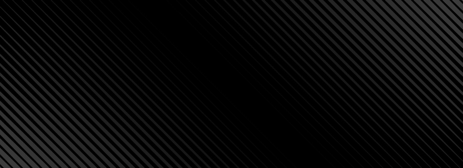 Black oblique straight line background. Dark linear abstract wallpaper. Elegant luxury striped gradient texture. Grey diagonal lines backdrop for flyer, banner, poster, presentation vector